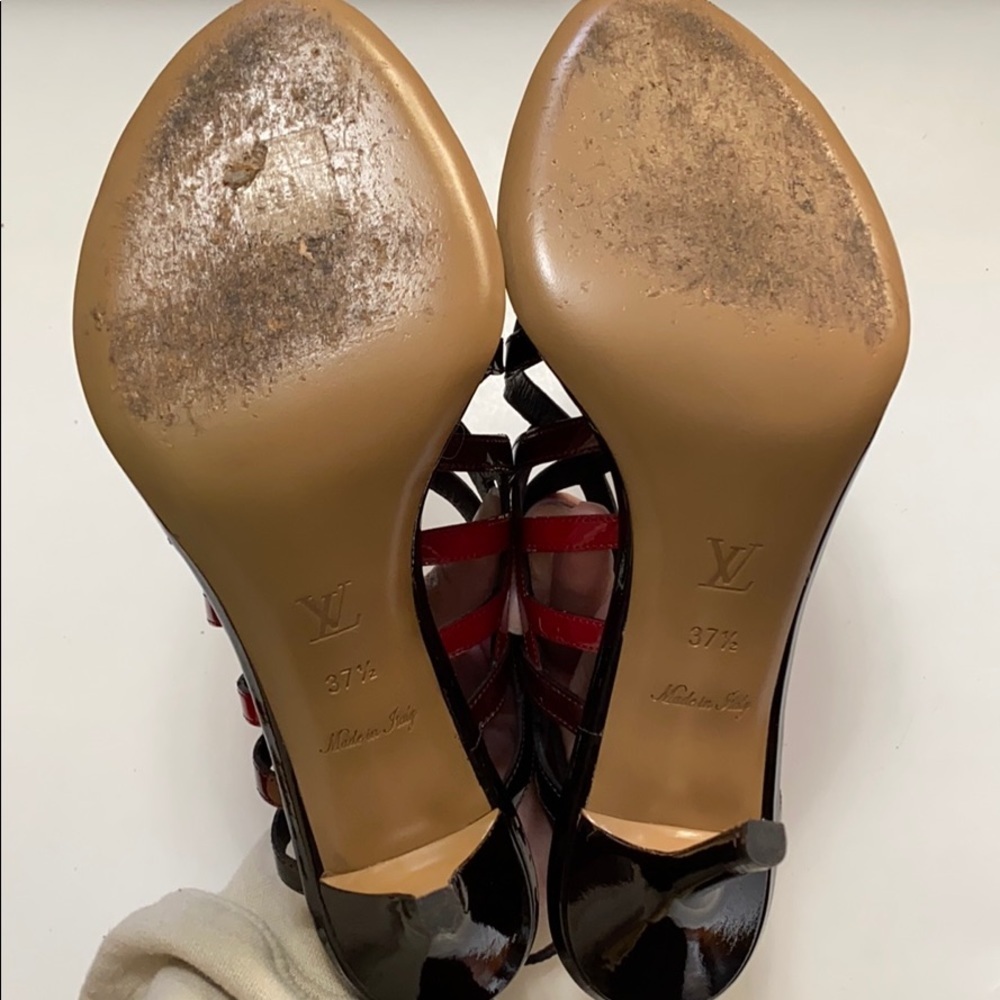 Louis Vuitton open toe red heels size: 37 1/2 - Picture 12 of 14